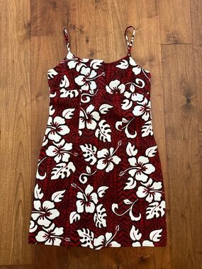 Vintage Aloha Republic Made in Hawaii Hibiscus Spaghetti Strap Mini Dress